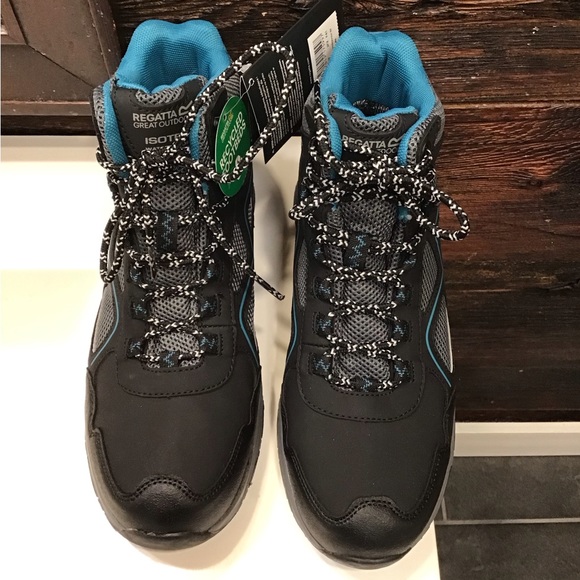 Regatta Lady Vendeavour Waterproof Hiking Boots Black & Teal Walking Boot SZ 9 - Picture 8 of 16